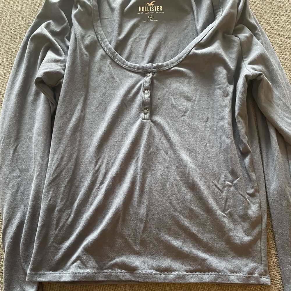 Hollister Dark Blue Henley Tee